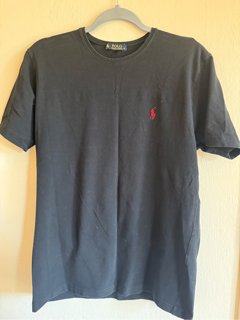 Polo by Ralph Lauren Black Crewneck T-Shirt with Red Pony Logo